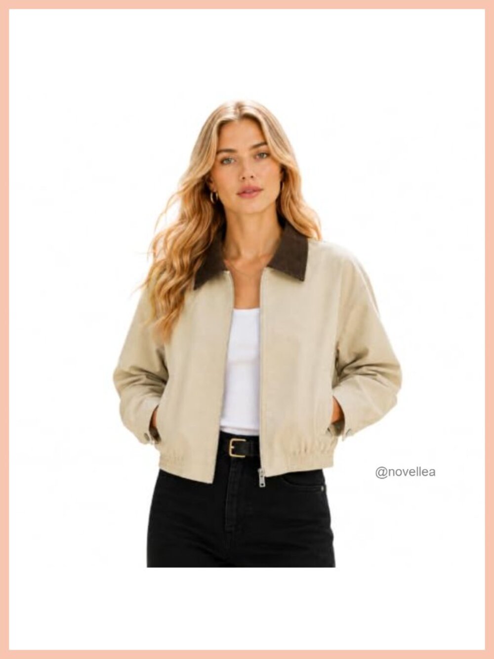 Women's Cropped Utility Barn Jacket Zip Up Spring Fall Coat Water-Repellent
